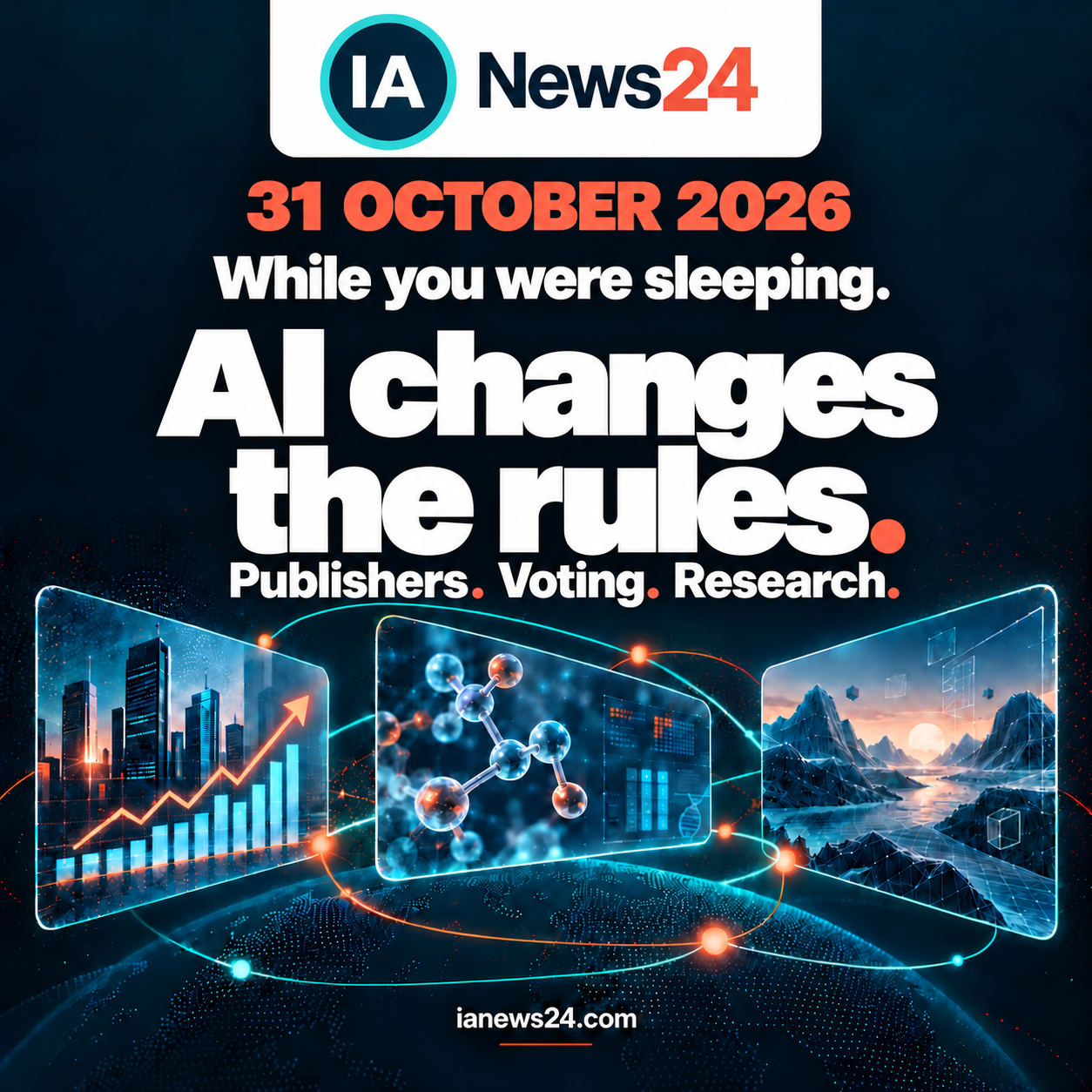 While you were sleeping, 31 October 2026. AI changes the rules: publishers, voting and research.