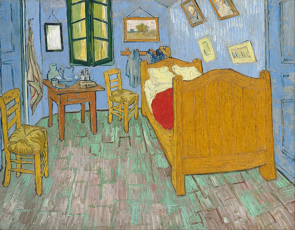 Vincent van Gogh, The Bedroom, 1889 version preserved at the Art Institute of Chicago